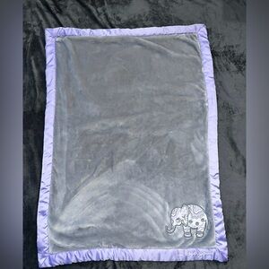 Wendy Bellissimo I Love You Elephant Baby Blanket Gray And Purple Lovey